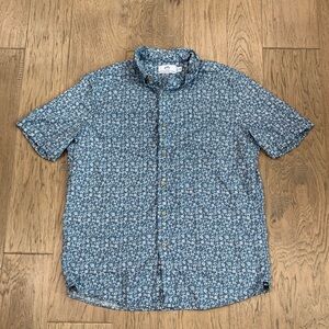 Southern Tide Linen Rayon Ditzy Floral Short Sleeve Sport Shirt – Coronet Blue